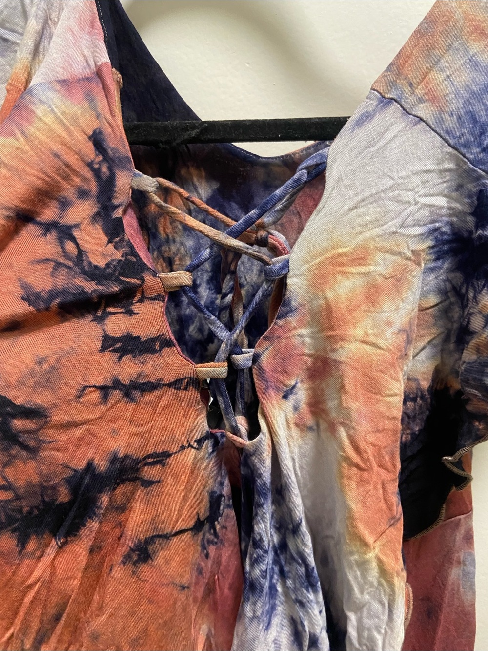 Fred Tie-Dye Ruffle Mini Dress - Blue, Pink & Orange - Picture 4 of 5